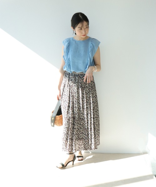 Jines（ジネス）の「インド刺繍ラッフルブラウス（シャツ/ブラウス・レディース・ブラック/ブルー・38）」の3枚目の写真