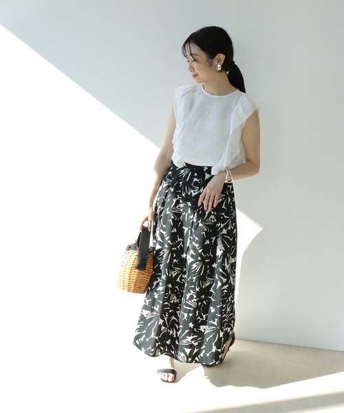 Jines（ジネス）の「インド刺繍ラッフルブラウス（シャツ/ブラウス・レディース・ブラック/ブルー・38）」の9枚目の写真