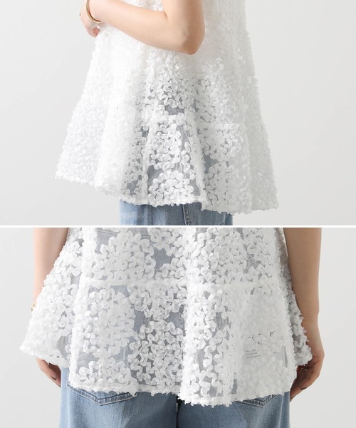 Gready Brilliant(グレディブリリアン)の「花フリル前後2WAYブラウス(シャツ/ブラウス・レディース・オフホワイト/ブラック・38)」の5枚目の写真