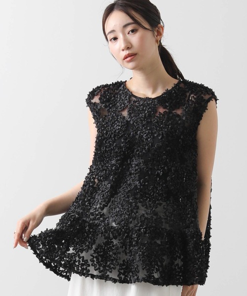 Gready Brilliant(グレディブリリアン)の「花フリル前後2WAYブラウス(シャツ/ブラウス・レディース・オフホワイト/ブラック・38)」の12枚目の写真