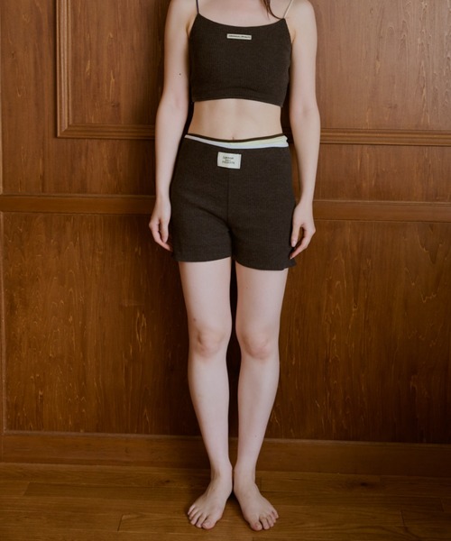 common gull products.(コモンガルプロダクツ)の「わがままなニットショーパン(その他パンツ・レディース・イエロー/杢グレー/ブラック系・SMALL/MEDIUM)」の2枚目の写真