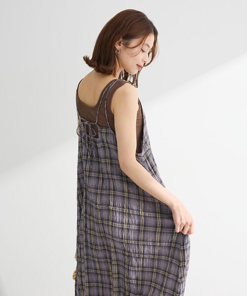 Green Parks(グリーンパークス)の「インド綿 ボリュームキャミワンピース(ワンピース・レディース・ブラック/グレー/ネイビー/ブラウン・FREE)」の10枚目の写真