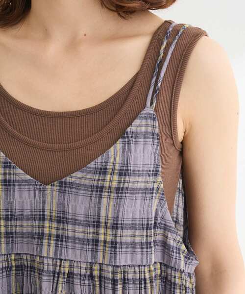 Green Parks(グリーンパークス)の「インド綿 ボリュームキャミワンピース(ワンピース・レディース・ブラック/グレー/ネイビー/ブラウン・FREE)」の12枚目の写真