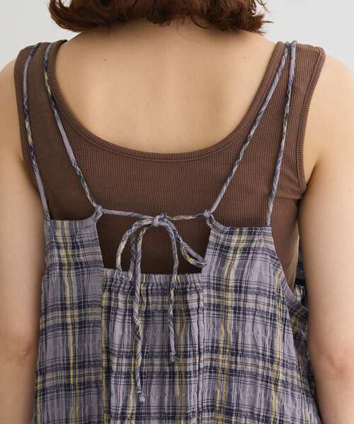 Green Parks(グリーンパークス)の「インド綿 ボリュームキャミワンピース(ワンピース・レディース・ブラック/グレー/ネイビー/ブラウン・FREE)」の13枚目の写真