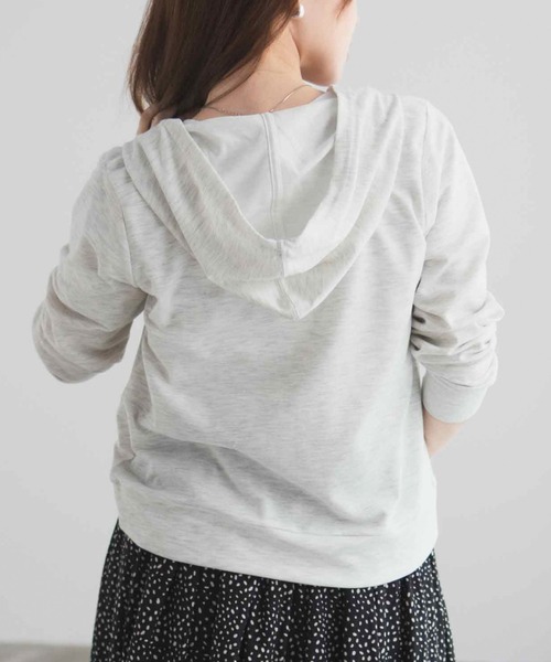 Mac-House(マックハウス)の「【UVカット ・ドライ】 ジップパーカー(パーカー・レディース・ピンク/アクア/グリーン系/ラベンダー/オートミール/ブラック/杢グレー・M/L/XL)」の20枚目の写真