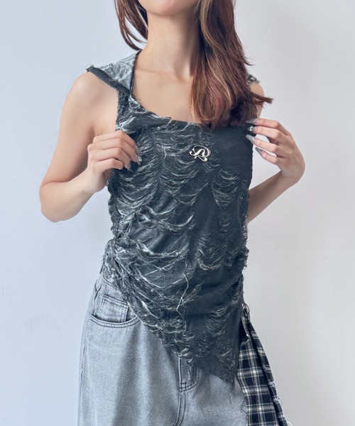 セール】【ダークフラグメント】ダメージフーディーTOPS（T
