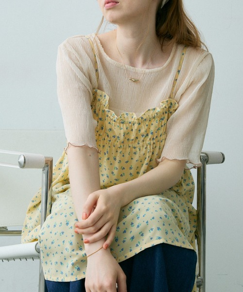 Crisp（クリスプ）の「フラワーフリルキャミチュニック（シャツ/ブラウス・レディース・ホワイト/イエロー・FREE）」の18枚目の写真