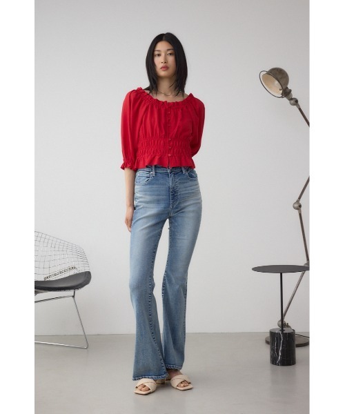 AZUL by moussy(アズールバイマウジー)の「ギャザーフリル2WAYブラウス(シャツ/ブラウス・レディース・アイボリー/ブラック/レッド・FREE)」の13枚目の写真