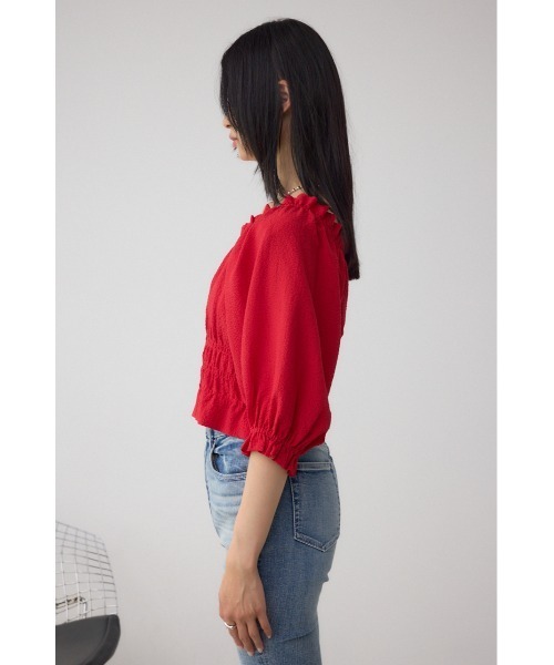 AZUL by moussy(アズールバイマウジー)の「ギャザーフリル2WAYブラウス(シャツ/ブラウス・レディース・アイボリー/ブラック/レッド・FREE)」の11枚目の写真