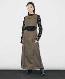 UNITED TOKYO ロングジレ ノースリーブワンピース TOKYO BASIC ノースリーブワンピース ロング 夏 ウエスト