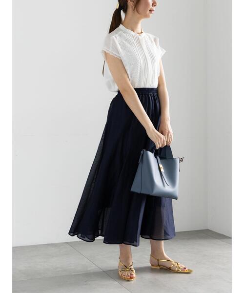 Te chichi（テチチ）の「スカラップレースフレンチスリーブブラウス（シャツ/ブラウス・レディース・ネイビー/ブラック/オフホワイト・F）」の4枚目の写真