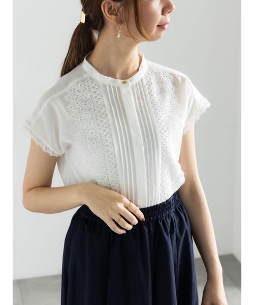 Te chichi（テチチ）の「スカラップレースフレンチスリーブブラウス（シャツ/ブラウス・レディース・ネイビー/ブラック/オフホワイト・F）」の6枚目の写真