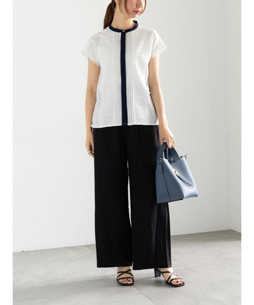 Te chichi（テチチ）の「スカラップレースフレンチスリーブブラウス（シャツ/ブラウス・レディース・ネイビー/ブラック/オフホワイト・F）」の10枚目の写真