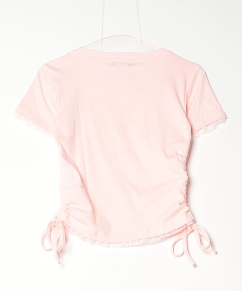 FUNdaysion（ファンデイション）の「リボンプリントドローストショートTシャツ（Tシャツ/カットソー・レディース・ブラック/ピンク/ホワイト・M）」の12枚目の写真