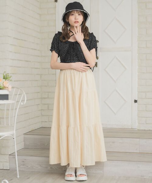 ems excite(エムズエキサイト)の「小花柄フリルCTSET(Tシャツ/カットソー・レディース・ブラック系その他/ホワイト系その他/ブルー系その他・FREE)」の12枚目の写真