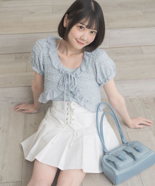 ems excite(エムズエキサイト)の「小花柄フリルCTSET(Tシャツ/カットソー・レディース・ブラック系その他/ホワイト系その他/ブルー系その他・FREE)」の19枚目の写真