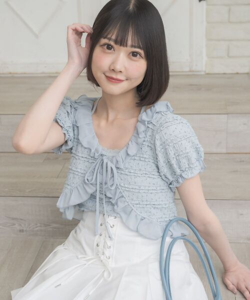 ems excite(エムズエキサイト)の「小花柄フリルCTSET(Tシャツ/カットソー・レディース・ブラック系その他/ホワイト系その他/ブルー系その他・FREE)」の20枚目の写真