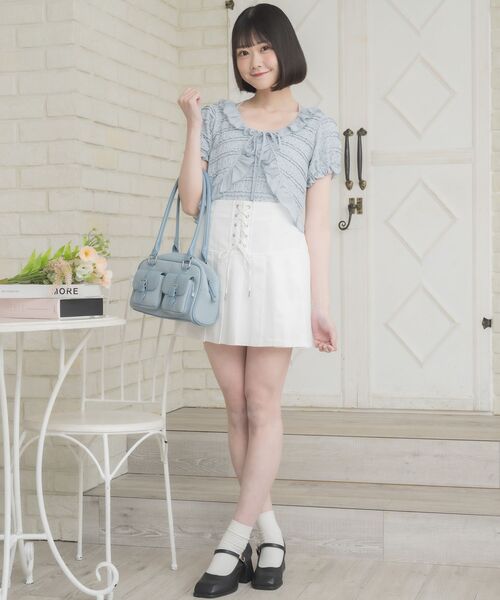 ems excite(エムズエキサイト)の「小花柄フリルCTSET(Tシャツ/カットソー・レディース・ブラック系その他/ホワイト系その他/ブルー系その他・FREE)」の21枚目の写真