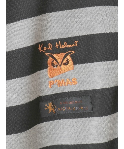 KARL HELMUT(カールヘルム)の「【P’MAS×Karl Helmut】裾リブボーダーポロシャツ(ポロシャツ・メンズ・ホワイト×ピンク/ホワイト×ネイビー/ブラック×グレー・MEDIUM/LARGE)」の4枚目の写真