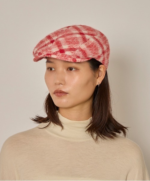 arth（アース）の「arth  Check Mosser Hunting / アース（ハンチング/ベレー帽・レディース・ブラック/レッド・M/57.5cm）」の2枚目の写真