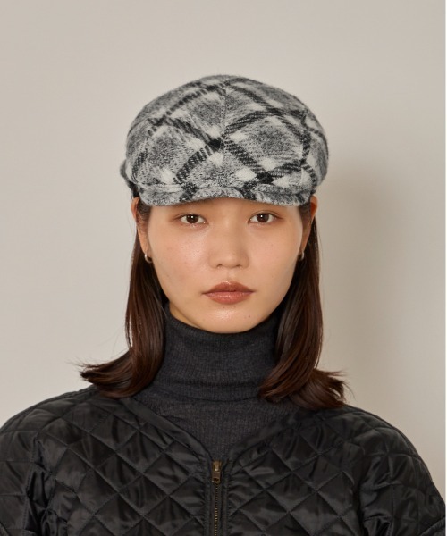 arth（アース）の「arth  Check Mosser Hunting / アース（ハンチング/ベレー帽・レディース・ブラック/レッド・M/57.5cm）」の3枚目の写真