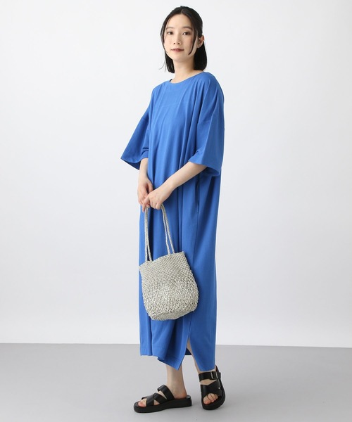 studio CLIP（スタディオクリップ）の「《natural by clip》鹿の子BIGワンピース[プチサイズあり]（ワンピース・レディース・ブルー/ブラック/ホワイト・FREE/PF）」の10枚目の写真