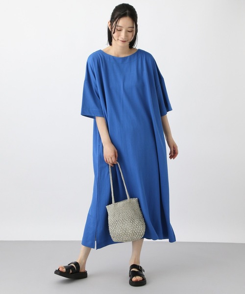 studio CLIP（スタディオクリップ）の「《natural by clip》鹿の子BIGワンピース[プチサイズあり]（ワンピース・レディース・ブルー/ブラック/ホワイト・FREE/PF）」の11枚目の写真