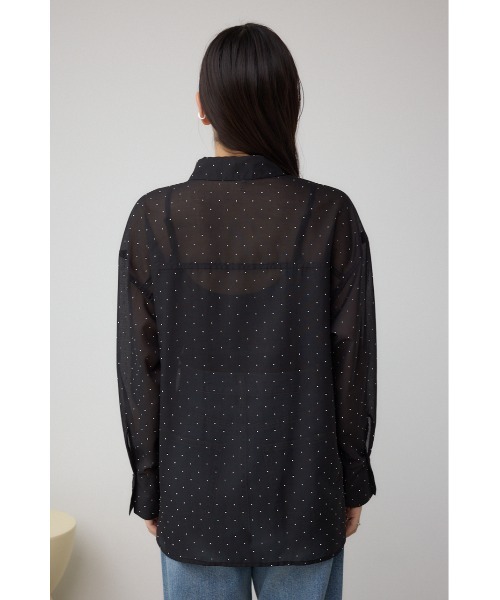 AZUL by moussy（アズールバイマウジー）の「ラインストーンシャツ（シャツ/ブラウス・レディース・ブラック/オフホワイト/ストライプ・SMALL/MEDIUM）」の22枚目の写真