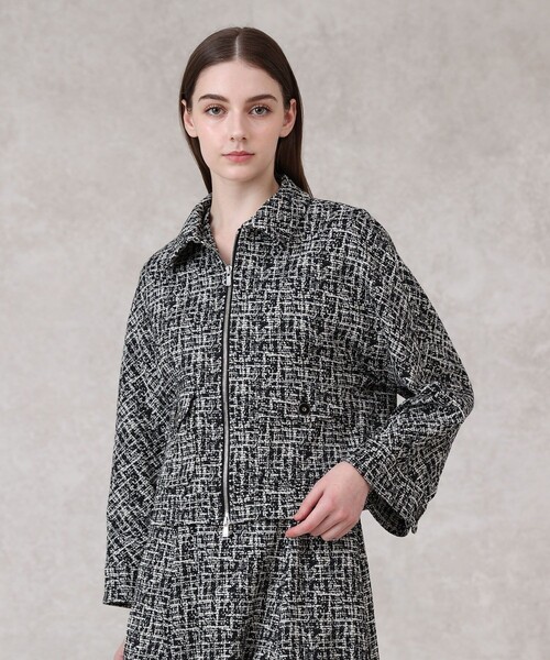 セットアップ対応商品】ツイーディージャガードポケットブルゾン