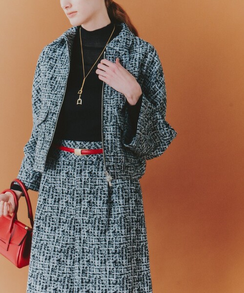 セットアップ対応商品】ツイーディージャガードポケットブルゾン