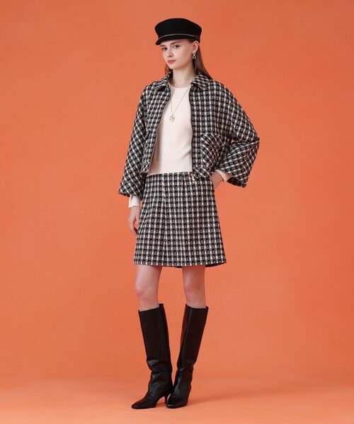 セットアップ対応商品】ツイーディージャガードポケットブルゾン