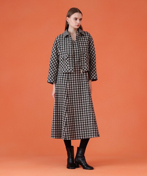 セットアップ対応商品】ツイーディージャガードポケットブルゾン