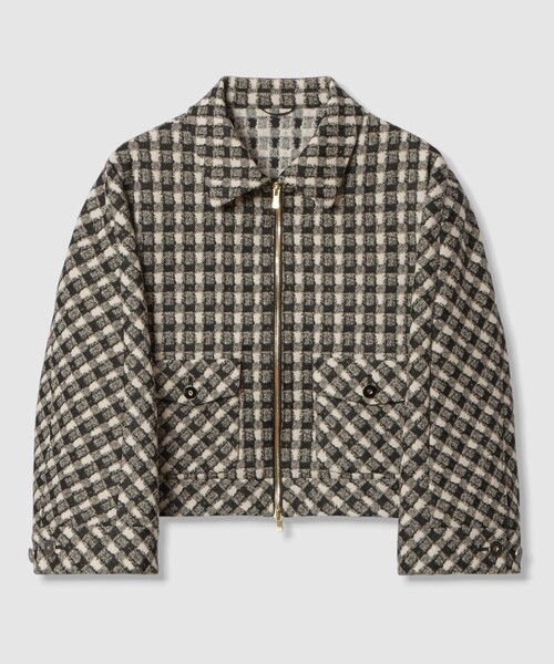 新品未使用　今期　アナイ　ツイーディージャガードポケットブルゾン セットアップ対応商品】ツイーディージャガードポケットブルゾン