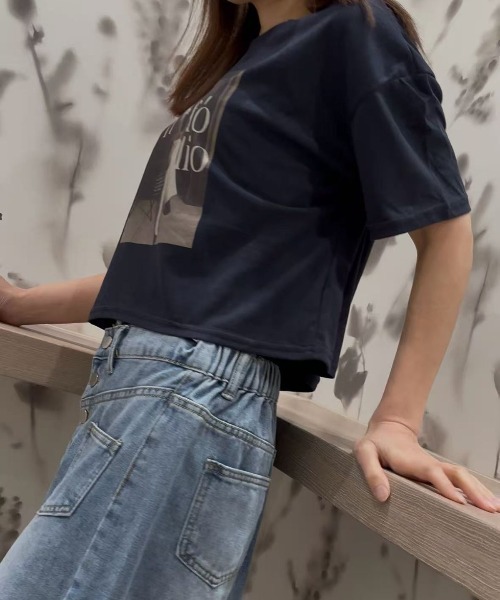 LETee（レティー）の「BOX転写プリントTシャツ（Tシャツ/カットソー・レディース・ホワイト/グレー/ネイビー/ブラウン・FREE）」の9枚目の写真