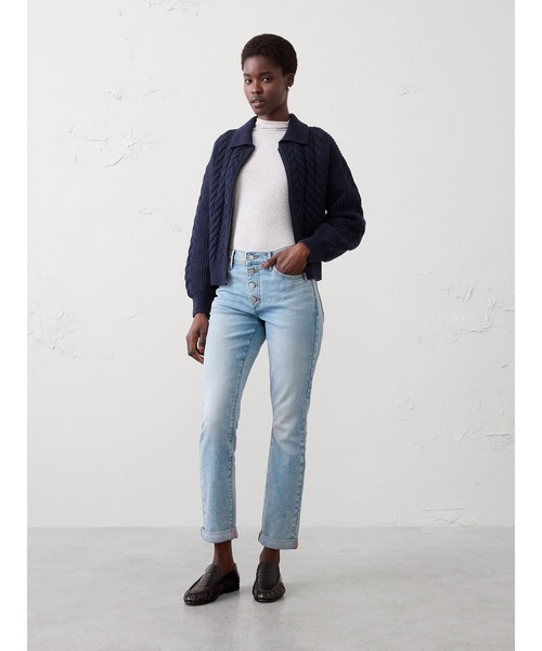 BANANA REPUBLIC FACTORY STORE（バナナリパブリック ファクトリーストア）の「BANANA REPUBLIC FACTORY STORE　　ガールフレンドジーンズ（デニムパンツ・レディース・ライトインディゴブルー/ブルー系その他/インディゴブルー/ホワイト/ブルー・24/25/26/27/28）」の8枚目の写真