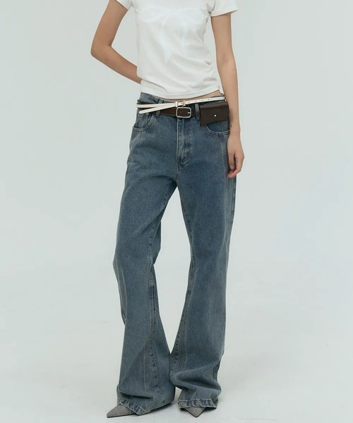 PLACE STUDIO(プレイススタジオ)の「PLACE STUDIO/スリムブーツカットパンツ(デニムパンツ・レディース・ブラック/ライトブルー・SMALL)」の20枚目の写真