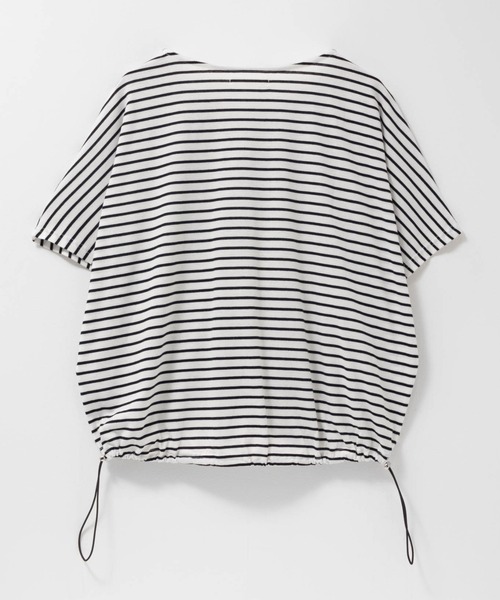 Mac-House(マックハウス)の「Idnes 裾ドロストボーダーカットソー(Tシャツ/カットソー・レディース・サックスブルー/オフホワイト/ネイビー・M)」の4枚目の写真
