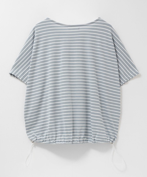 Mac-House(マックハウス)の「Idnes 裾ドロストボーダーカットソー(Tシャツ/カットソー・レディース・サックスブルー/オフホワイト/ネイビー・M)」の7枚目の写真