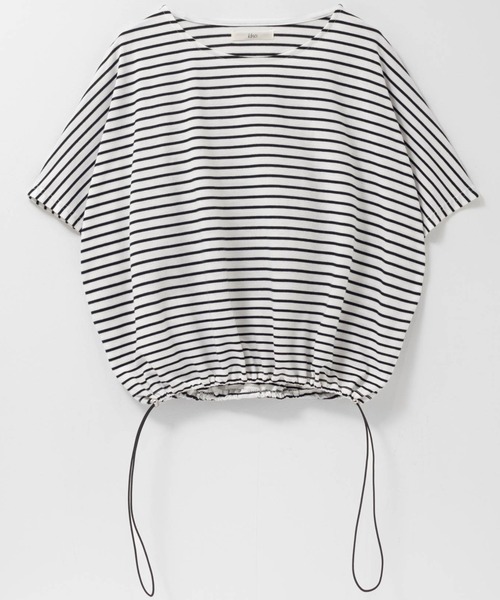 Mac-House(マックハウス)の「Idnes 裾ドロストボーダーカットソー(Tシャツ/カットソー・レディース・サックスブルー/オフホワイト/ネイビー・M)」の9枚目の写真