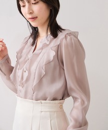 VIS（ビス）の「シアーラッフルブラウス/イージーケア（シャツ/ブラウス）」