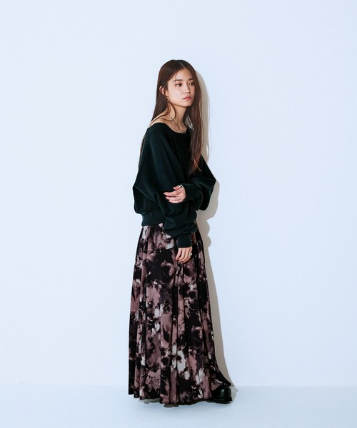 JEANASIS(ジーナシス)の「ヴィンテージウラケショートボートネックプルオーバー/591515(スウェット・レディース・ブラック/レッド/ブラウン/杢グレー/チャコールグレー/パープル・FREE)」の7枚目の写真