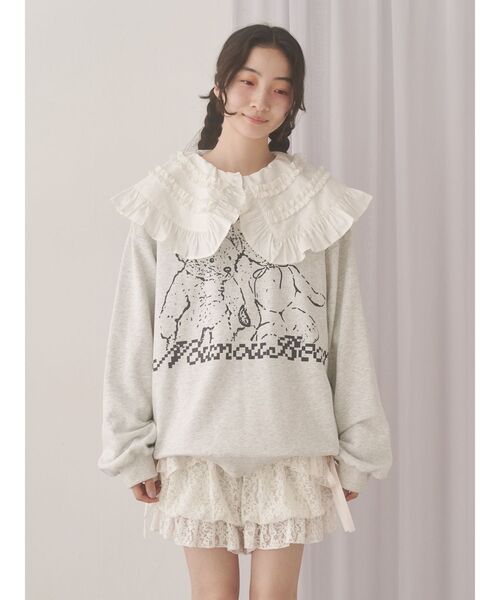 merry jenny（メリージェニー）の「Nounou Bearスウェット（スウェット・レディース・ボルドー/ライトグレー/ベージュ/チャコールグレー・FREE）」の5枚目の写真