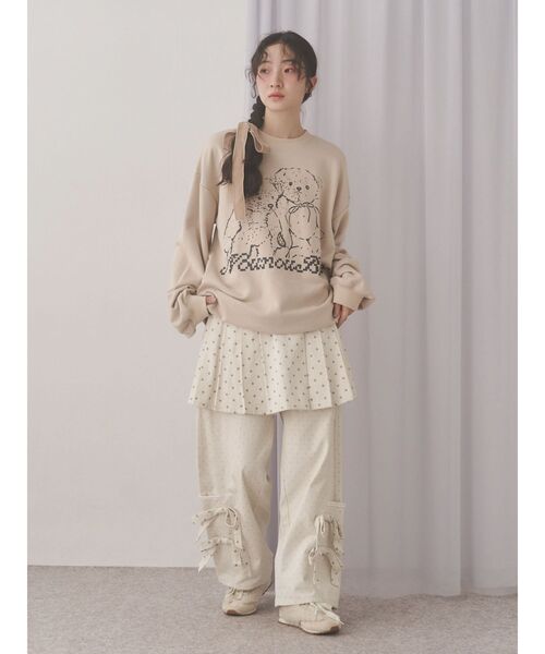 merry jenny（メリージェニー）の「Nounou Bearスウェット（スウェット・レディース・ボルドー/ライトグレー/ベージュ/チャコールグレー・FREE）」の8枚目の写真