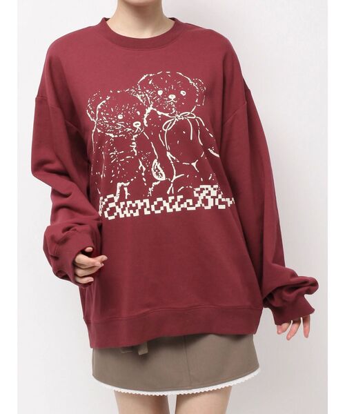 merry jenny（メリージェニー）の「Nounou Bearスウェット（スウェット・レディース・ボルドー/ライトグレー/ベージュ/チャコールグレー・FREE）」の6枚目の写真