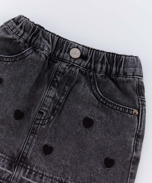 Ocean&Ground（オーシャン&グラウンド）の「ハート刺繍デニムミニスカート（スカート・キッズ・ブラック/ブルー・120/110/100/90/140/130）」の4枚目の写真