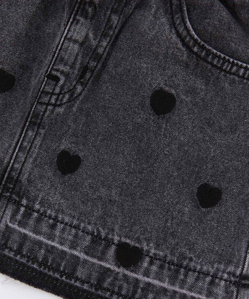 Ocean&Ground（オーシャン&グラウンド）の「ハート刺繍デニムミニスカート（スカート・キッズ・ブラック/ブルー・120/110/100/90/140/130）」の9枚目の写真