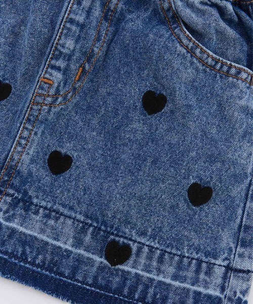 Ocean&Ground（オーシャン&グラウンド）の「ハート刺繍デニムミニスカート（スカート・キッズ・ブラック/ブルー・120/110/100/90/140/130）」の10枚目の写真