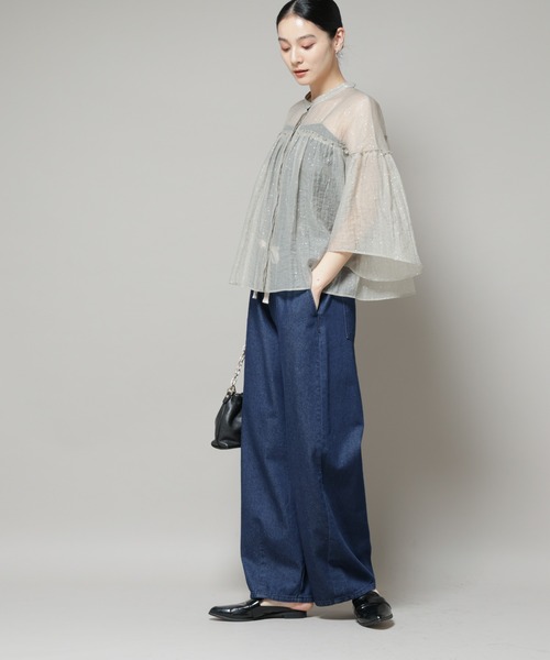 NANO universe（ナノユニバース）の「ドロストデニムパンツ(セットアップ可)（デニムパンツ・レディース・ライトブルー/ネイビー・FREE）」の11枚目の写真