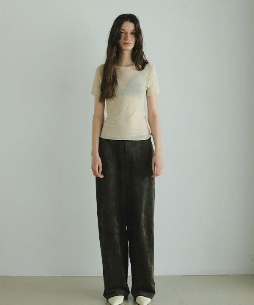 ETRE TOKYO（エトレトウキョウ）の「カラーメローシアーTee（Tシャツ/カットソー・レディース・ブラウン/ホワイト/ベージュ・FREE）」の4枚目の写真