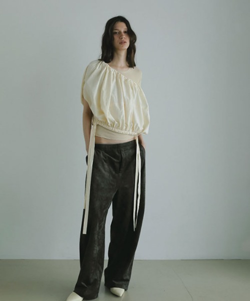 ETRE TOKYO（エトレトウキョウ）の「カラーメローシアーTee（Tシャツ/カットソー・レディース・ブラウン/ホワイト/ベージュ・FREE）」の9枚目の写真